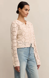 ROSALYN DIAMOND SWEATER CARDIGAN IN CRYSTAL