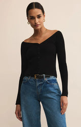 JOVY SWEATER TOP IN BLACK