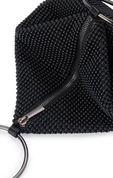 BIANCA BALL MESH HANDLE BAG IN BLACK