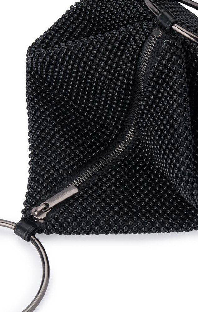 BIANCA BALL MESH HANDLE BAG IN BLACK