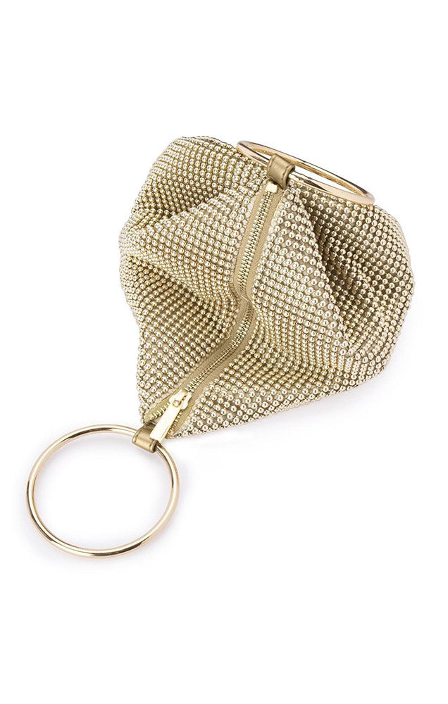 BIANCA BALL MESH HANDLE BAG IN GOLD