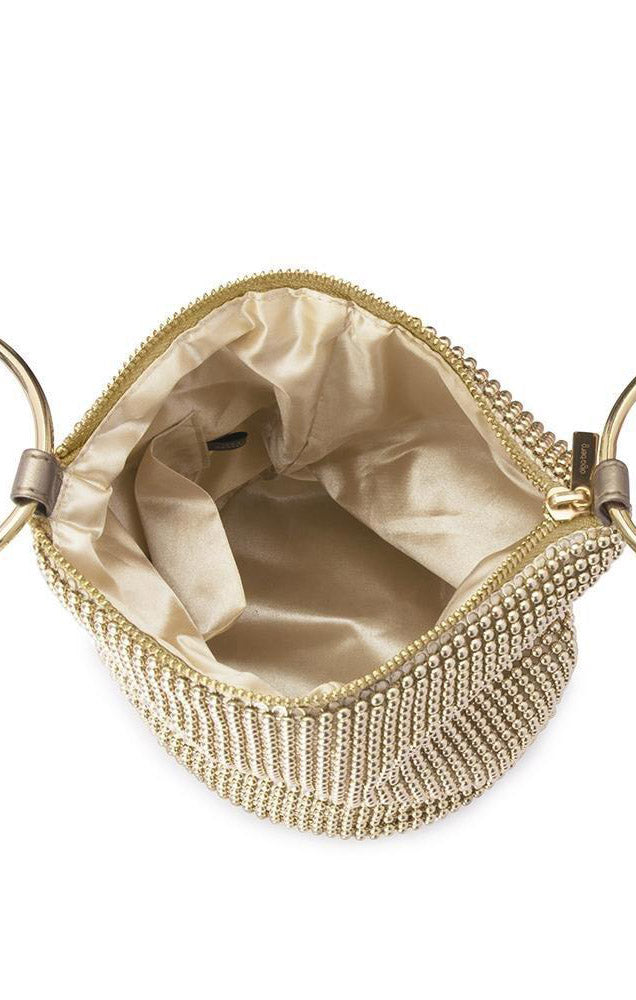 BIANCA BALL MESH HANDLE BAG IN GOLD