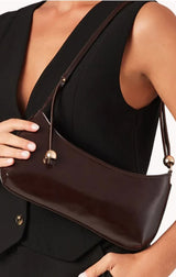 ROSABELLE SHOULDER BAG IN CHOCOLATE SHINE