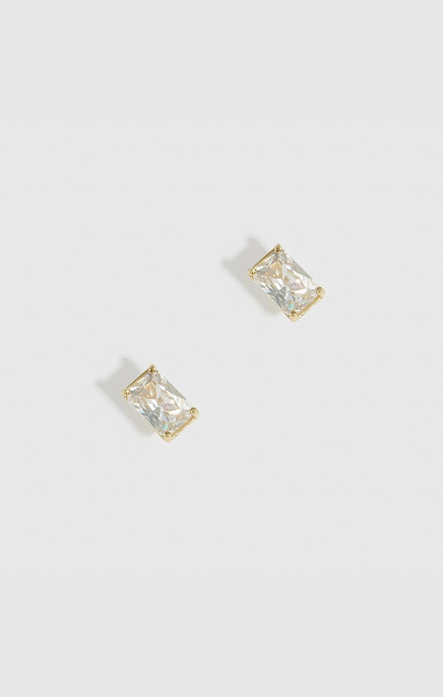 Baguette-Cut Solitaire Stud Earrings