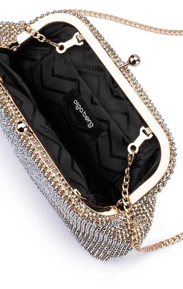 Ela Crystal Mesh Clutch