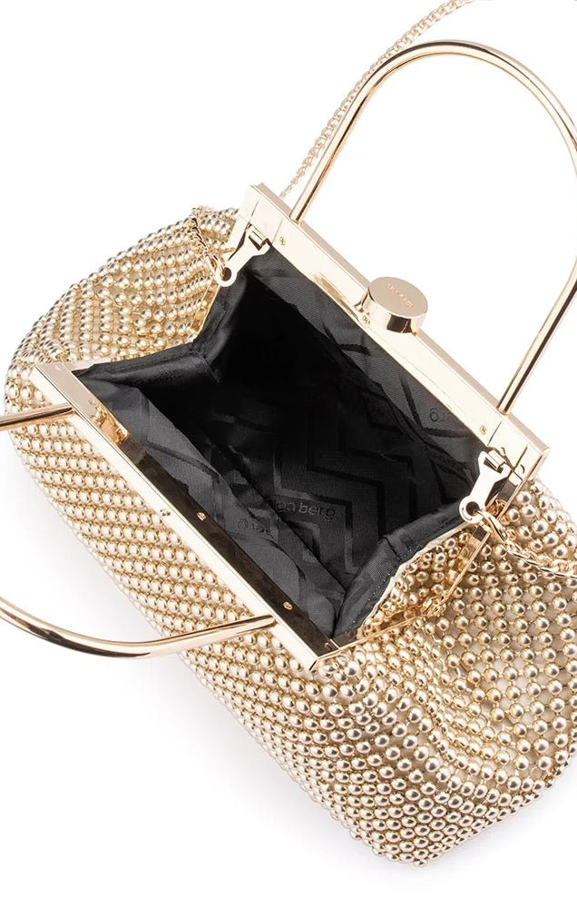 Mimi Ball Mesh Frame Clutch