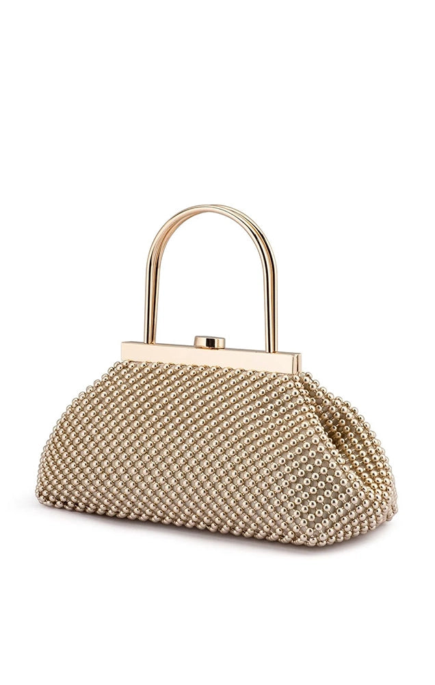 Mimi Ball Mesh Frame Clutch