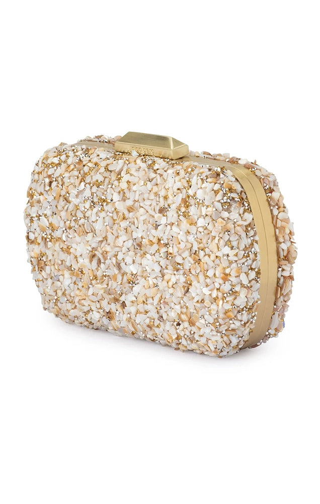 Savannah Pebble Clutch in Natural
