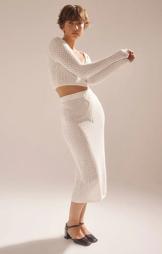 DIAMOND KNIT SCOOP TOP