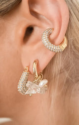LUV AJ PAVÉ AMALFI EAR CUFF IN GOLD