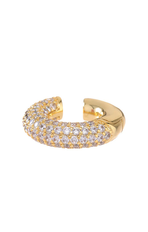 LUV AJ PAVÉ AMALFI EAR CUFF IN GOLD