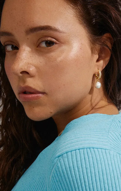 PILGRIM EDELE PEARL EARRINGS IN GOLD